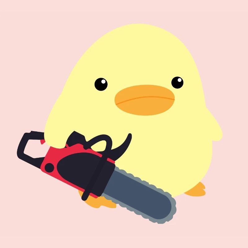 Duck with chainsaw meme chick gift idea chicken