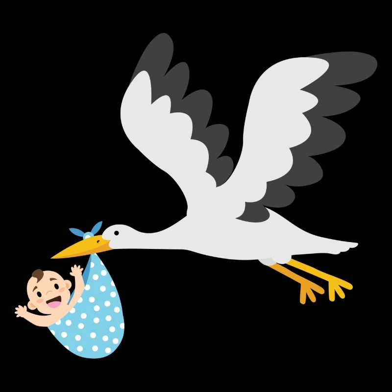 Storch mit Baby