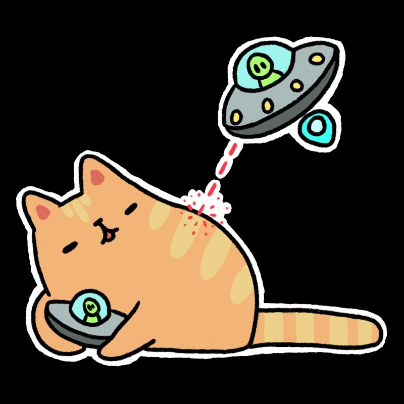 Katze mit UFOs