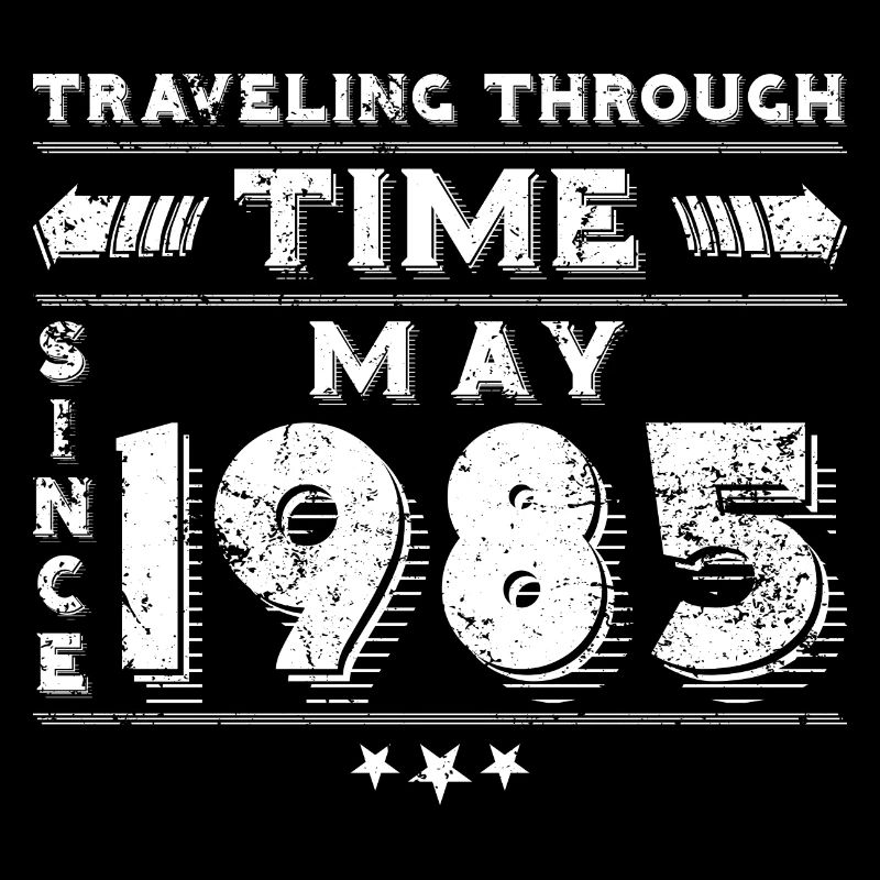 Conception d'anniversaire de voyage dans le temps vintage mai 1985