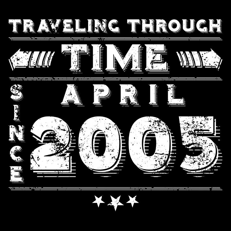 Conception d'anniversaire de voyage dans le temps vintage avril 2005