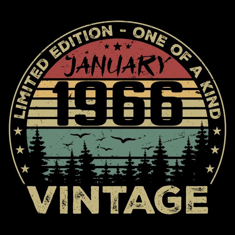 Vintage Janvier 1966 Anniversaire Janvier 1966