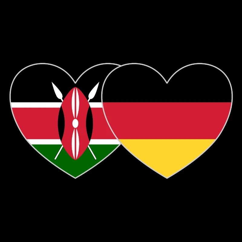 Kenya Germany Flag Heart