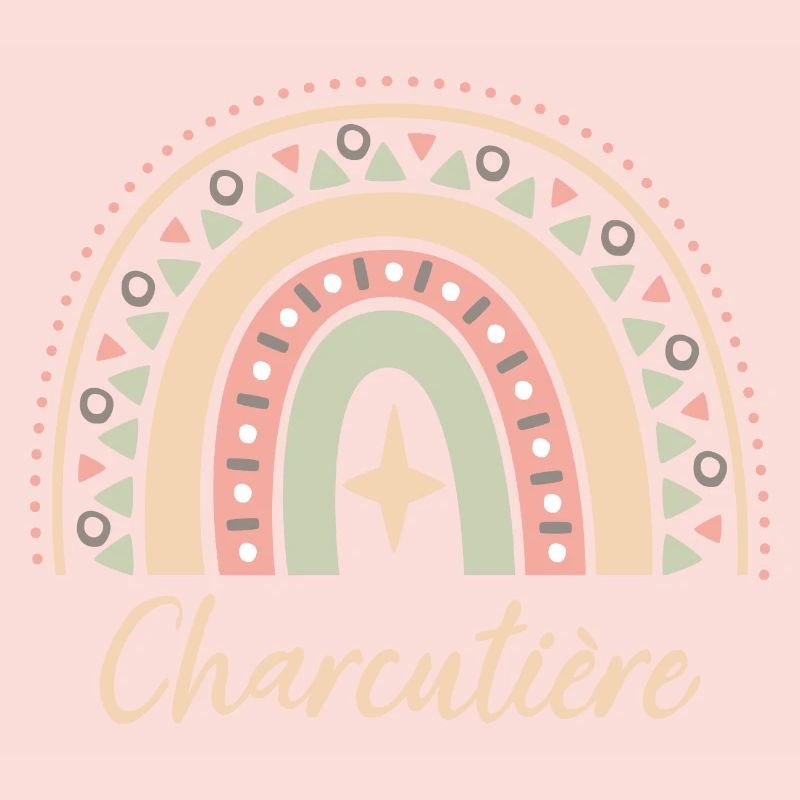 Cadeau Charcutière. Boho Rainbow charcutière.