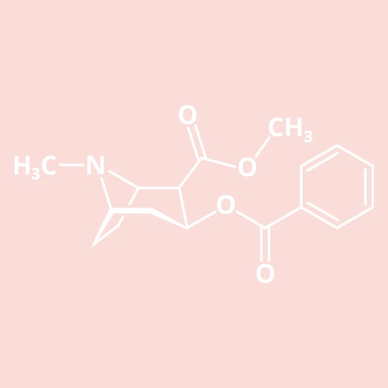 Molécule de cocaïne formule structurelle chimie drogue médicament
