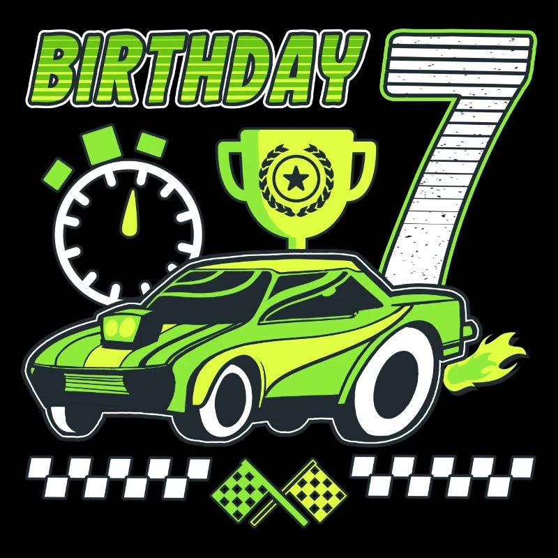 7ème anniversaire voiture de course 7 ans pilote de course