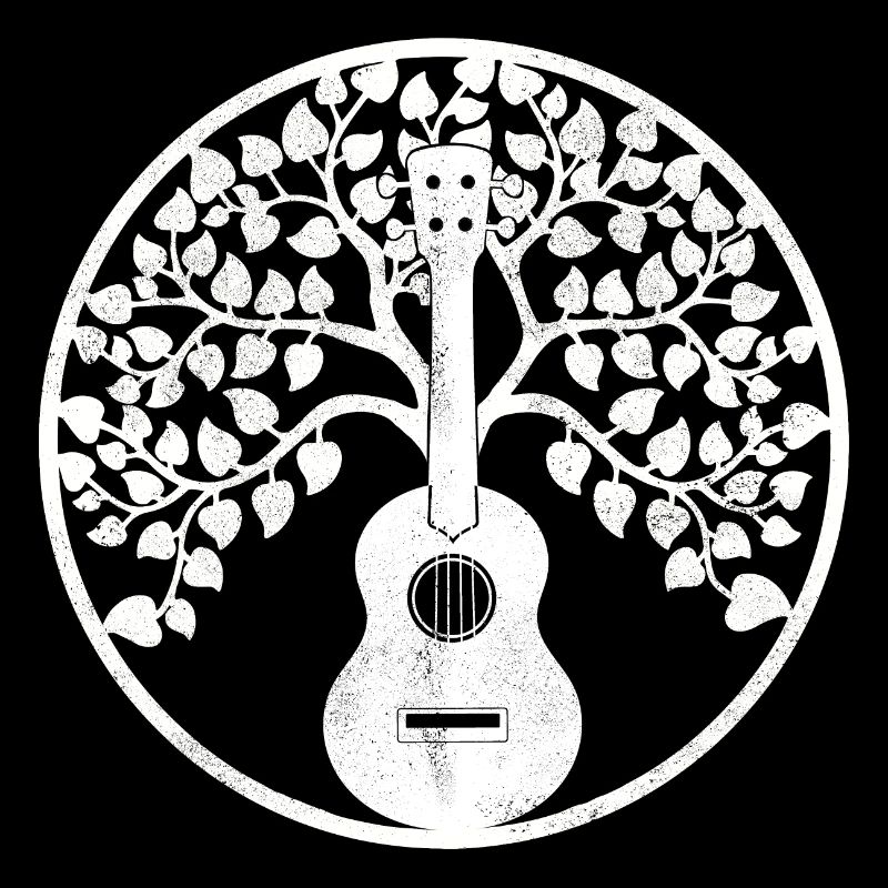 Ukulele tree Mandala white