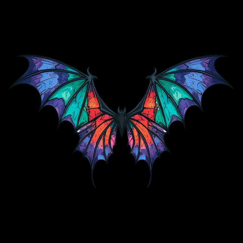 engelsflügel,fledermaus,Flügel, bunt