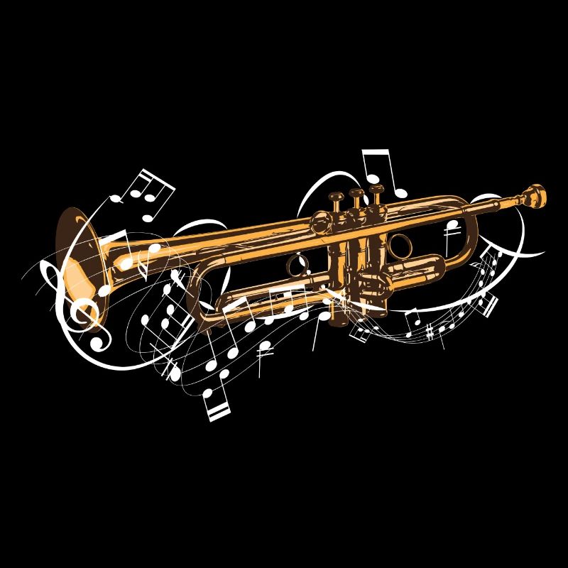 Musique avec trompette comme instrument à vent et notes