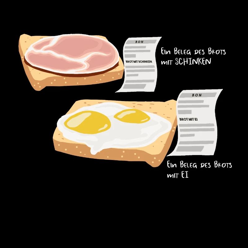 Receipt Parody Receipt of bread with ham egg