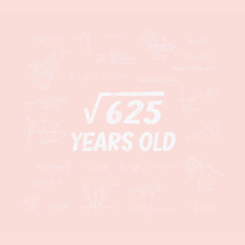 Square Root from 625 - 25th Birthday Math Nerd