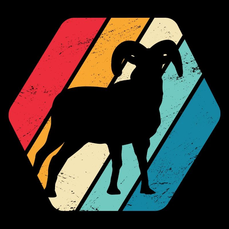 Mouflon Wild Sheep Animal Mountain Forest Nature Retro