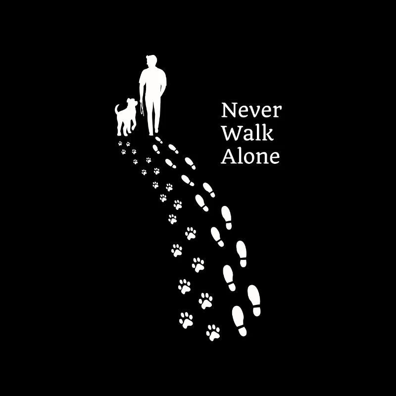 Hundepfote Never Walk Alone Hund Besitzer Geschenk