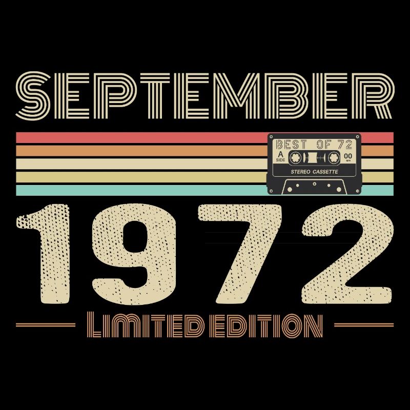 Septembre 1972 Vintage Anniversaire septembre 1972