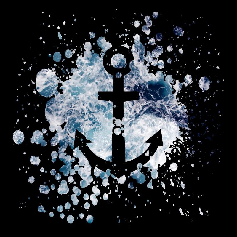 Maritime anchor pattern in grunge style