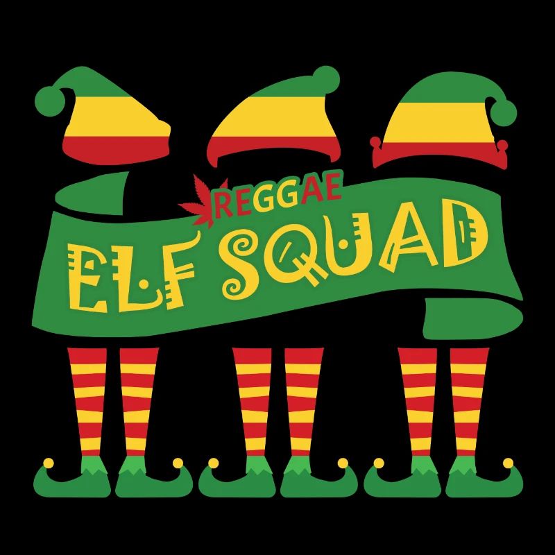 Reggae elf squad, noël, drôle, noël, rasta