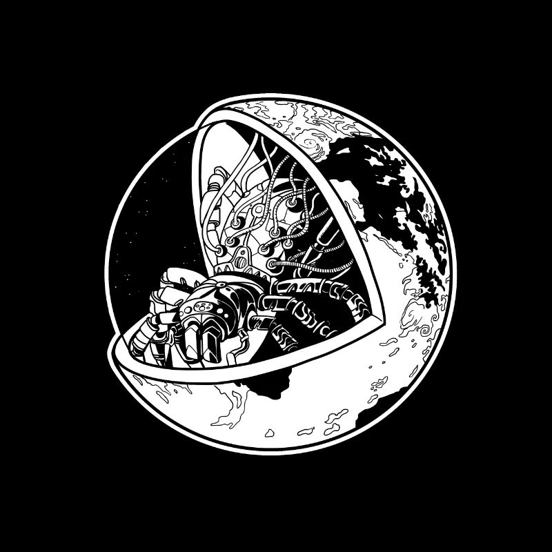 Spider Earth B&W
