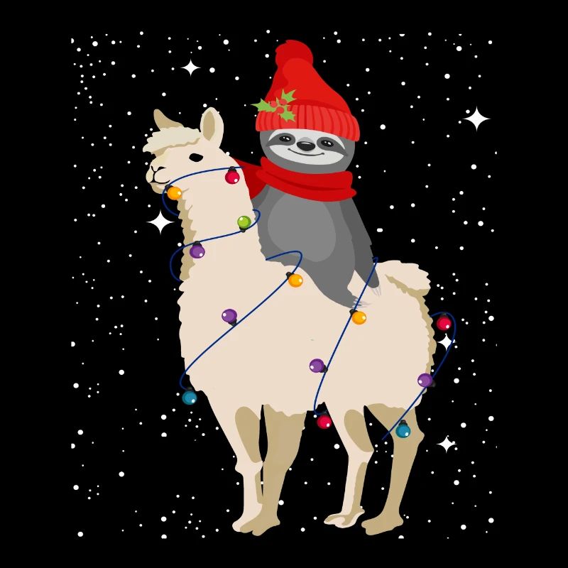 Christmas Llama Sloth, Sloth Funny Gift