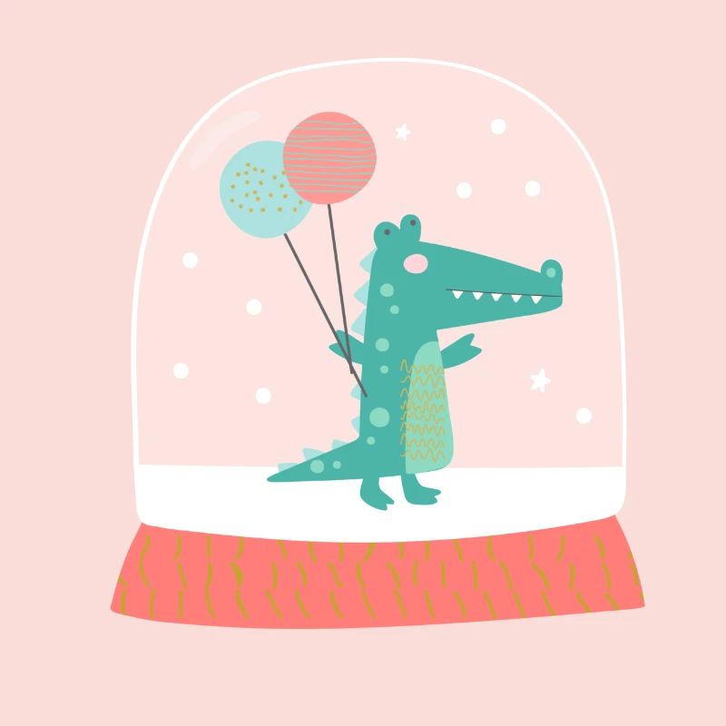 Snow globe Cute crocodile birthday 2020