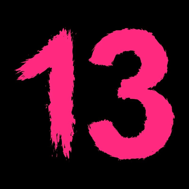 Chiffre 13 Numéro préféré Brosse Rose