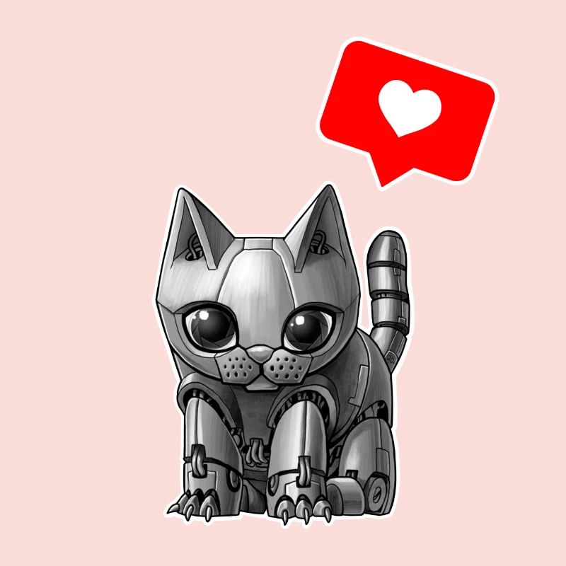 Cute robot cat