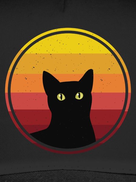 black cat cat retro