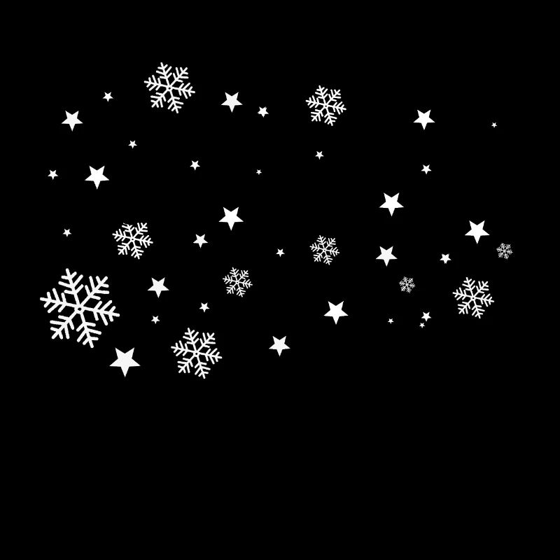 Étoiles blanches et flocons de neige