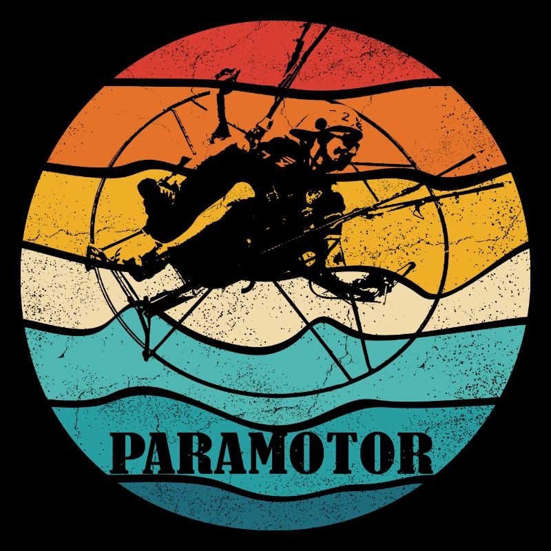 Paraglier rétro paramoteur couleur