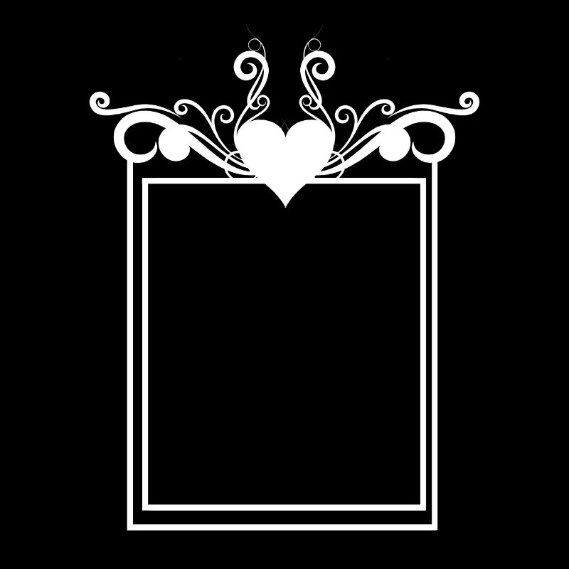 Rectangular frame heart playful line