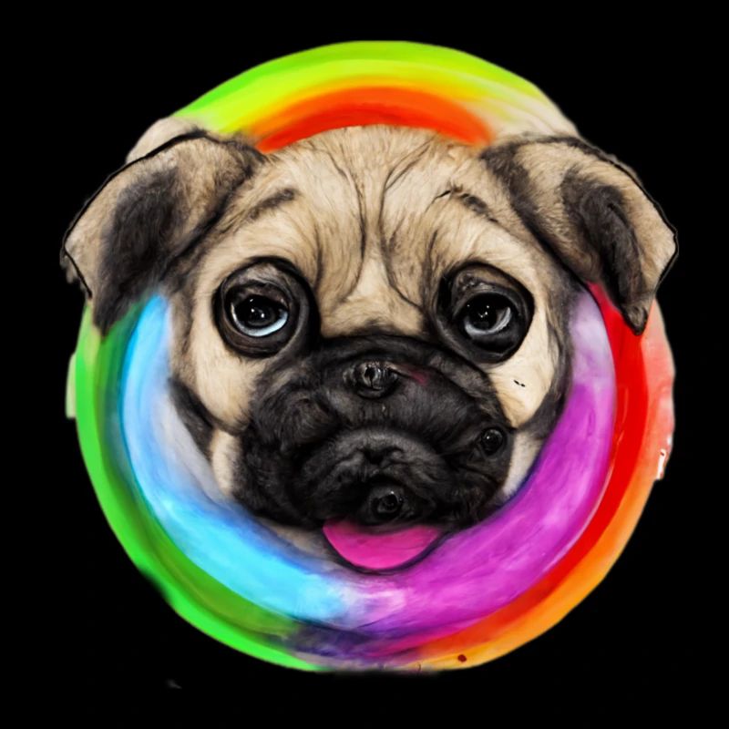 Rainbow Dog Pug