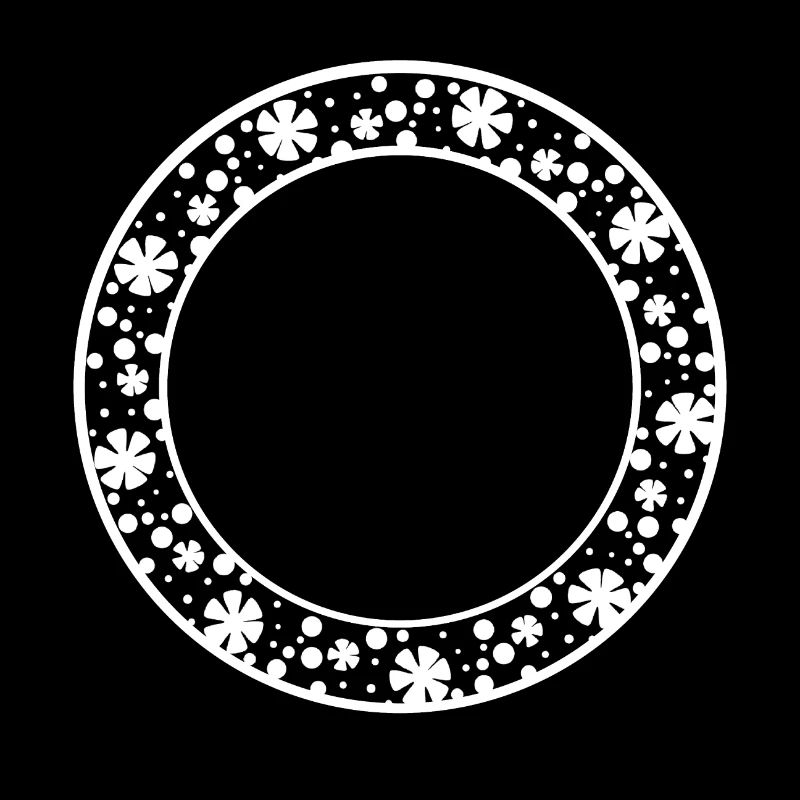 Round frame with floral pattern decoration