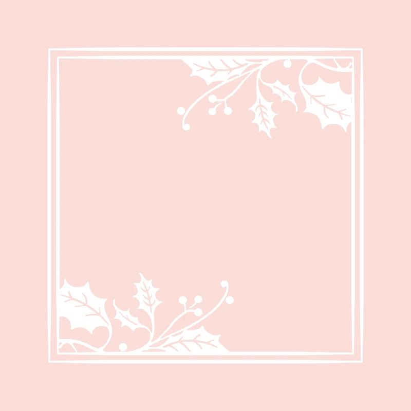 White frame bay leaf Christmas