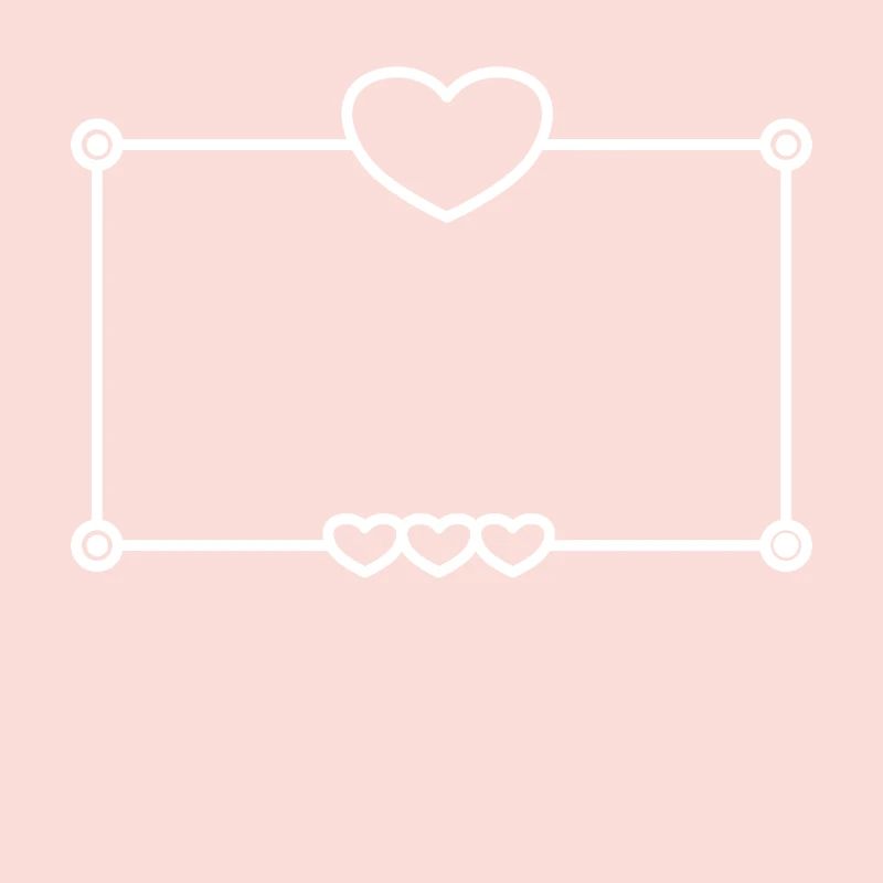 Frame with Heart Rectangular Background