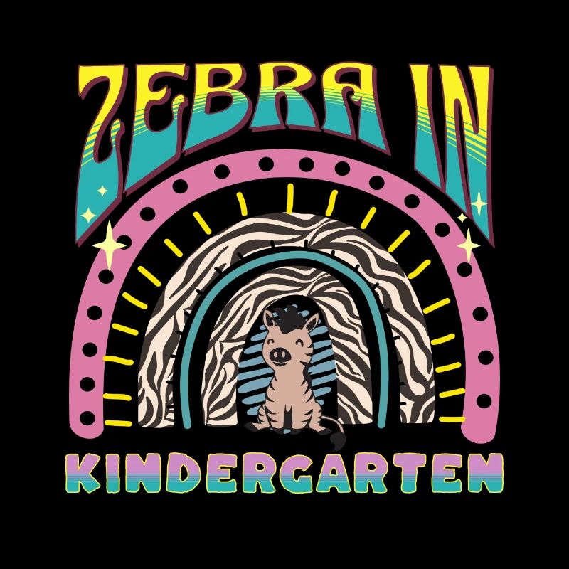Zebra dans la conception de la patrouille arc-en-ciel de la maternelle
