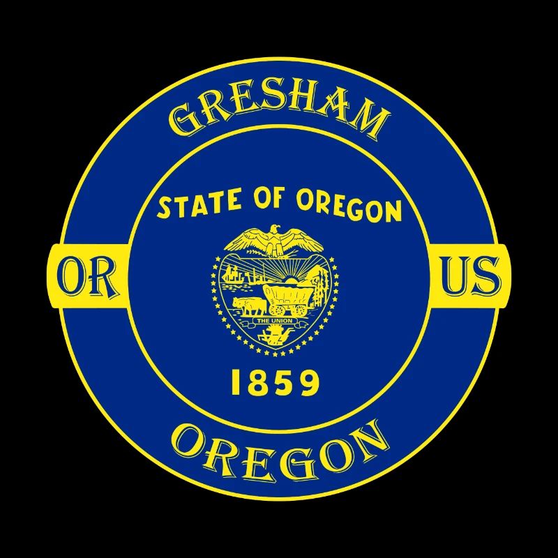 Gresham Oregon Flagge USA Reise Souvenir Abzeichen