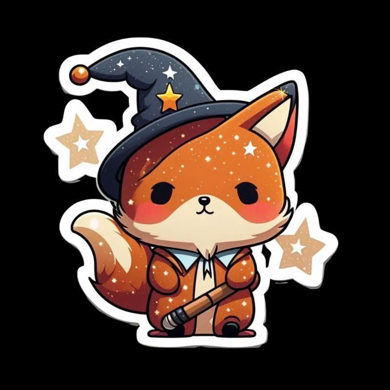 Red Little Fox Cartoon Chibi Style