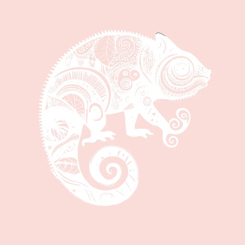 Caméléon aux motifs aztèques boho