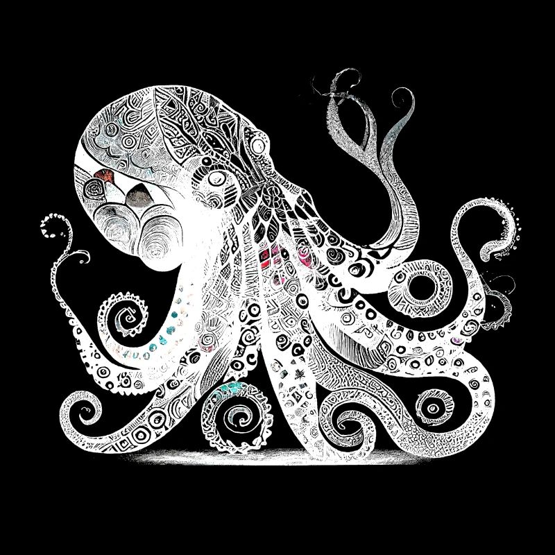 Conception de pieuvre cool avec motif aztèque