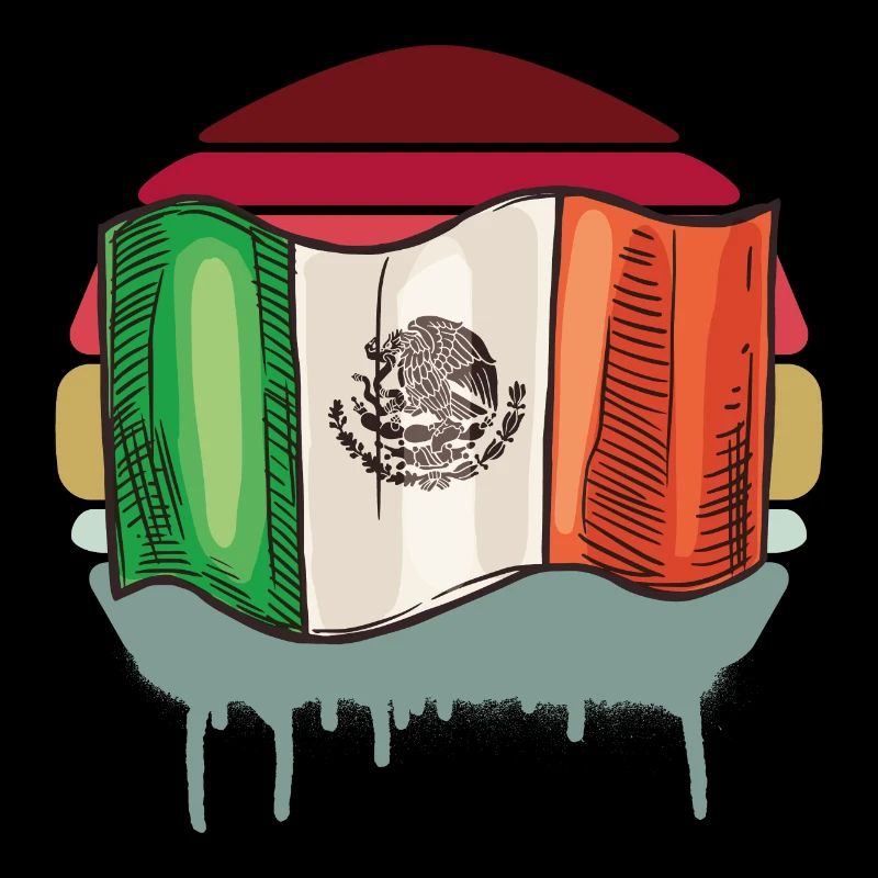 Drapeau rétro du Mexique