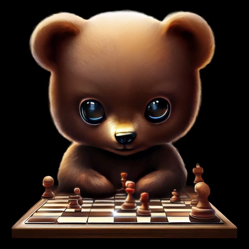 Bear playing chess