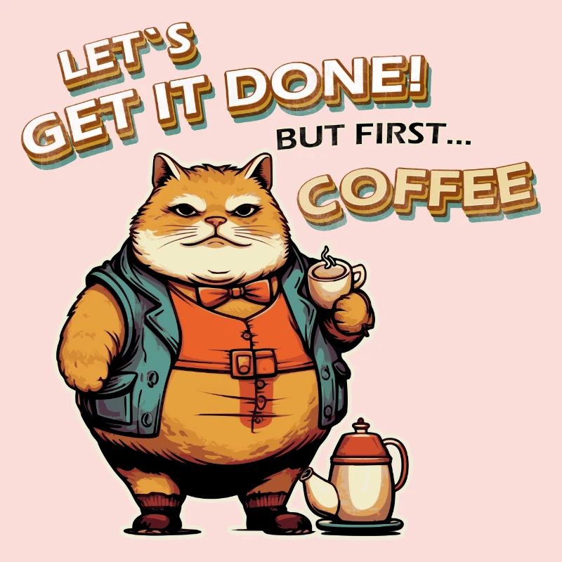 Lets get it done Cat Coffee