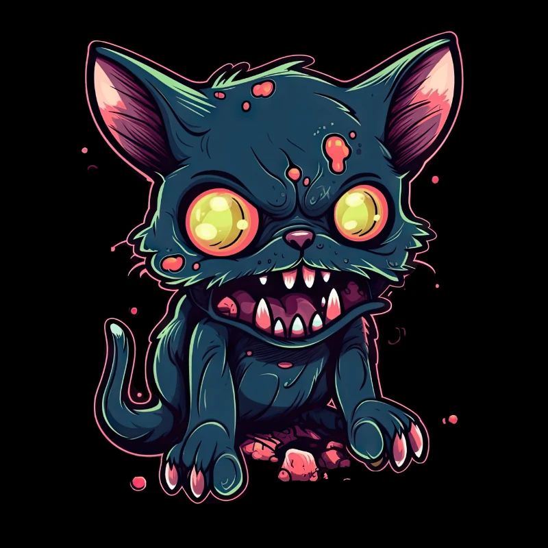 Halloween Zombie Cat - Mignon Chat Effrayant