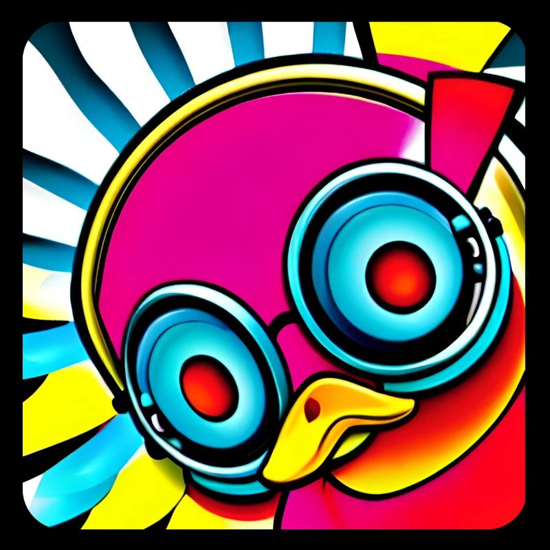 Crazy duck in bright colors