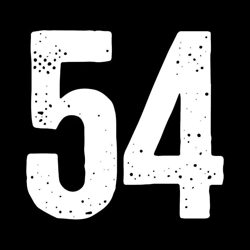 54 Numbers White