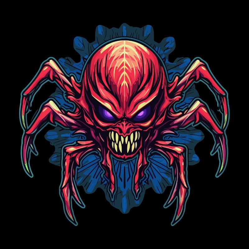 Colorful Abstract Spider Design Arachnids