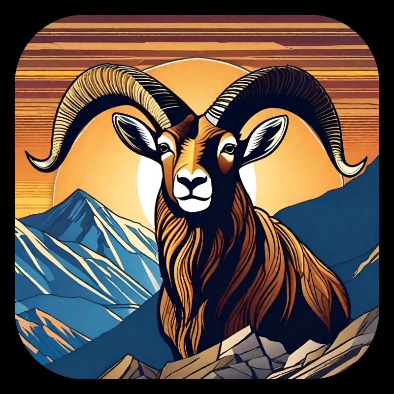 Stolzer Steinbock mit Alpen Panorama