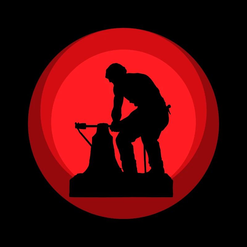Forgeron formant une forge