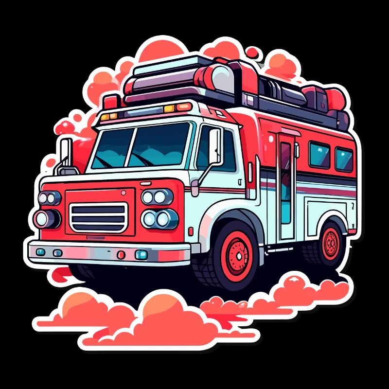 Illustration de camion de pompiers