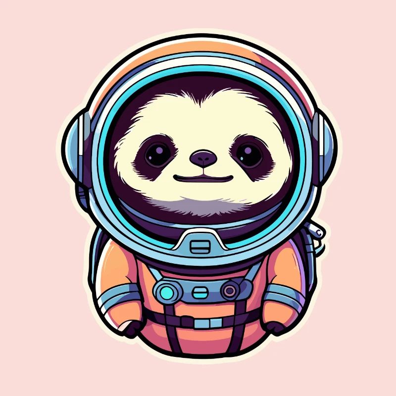 Sloth Astronaut Illustration