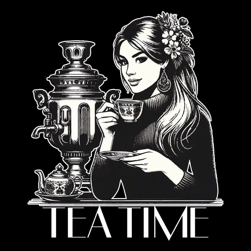 Samowar Teezeit Frau Geschenk